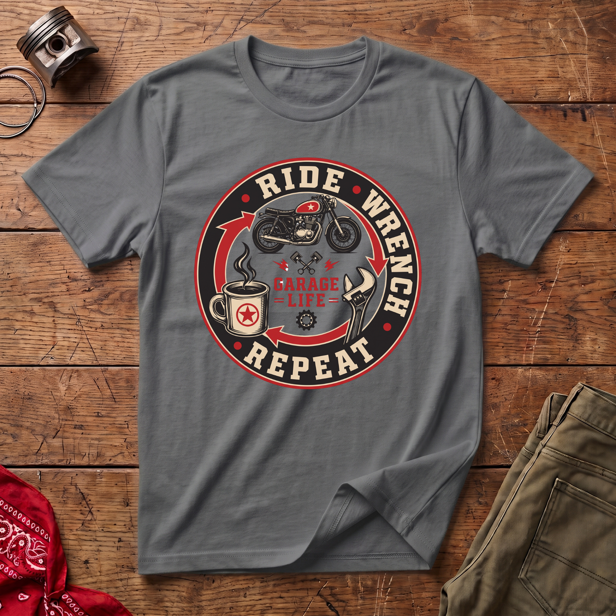 Ride Wrench Repeat T-Shirt