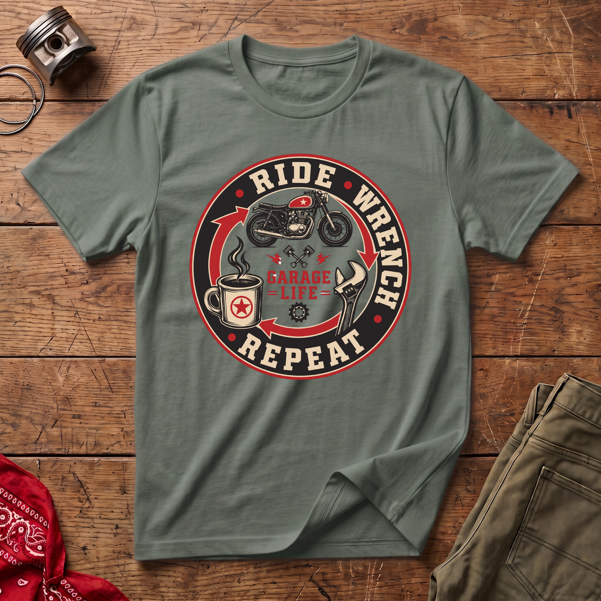 Ride Wrench Repeat T-Shirt