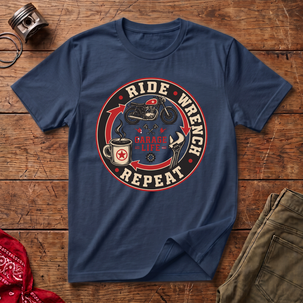 Ride Wrench Repeat T-Shirt