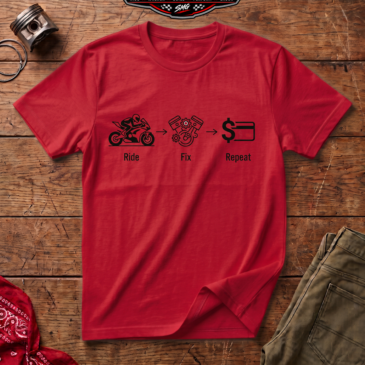 Ride Fix Repeat T-Shirt