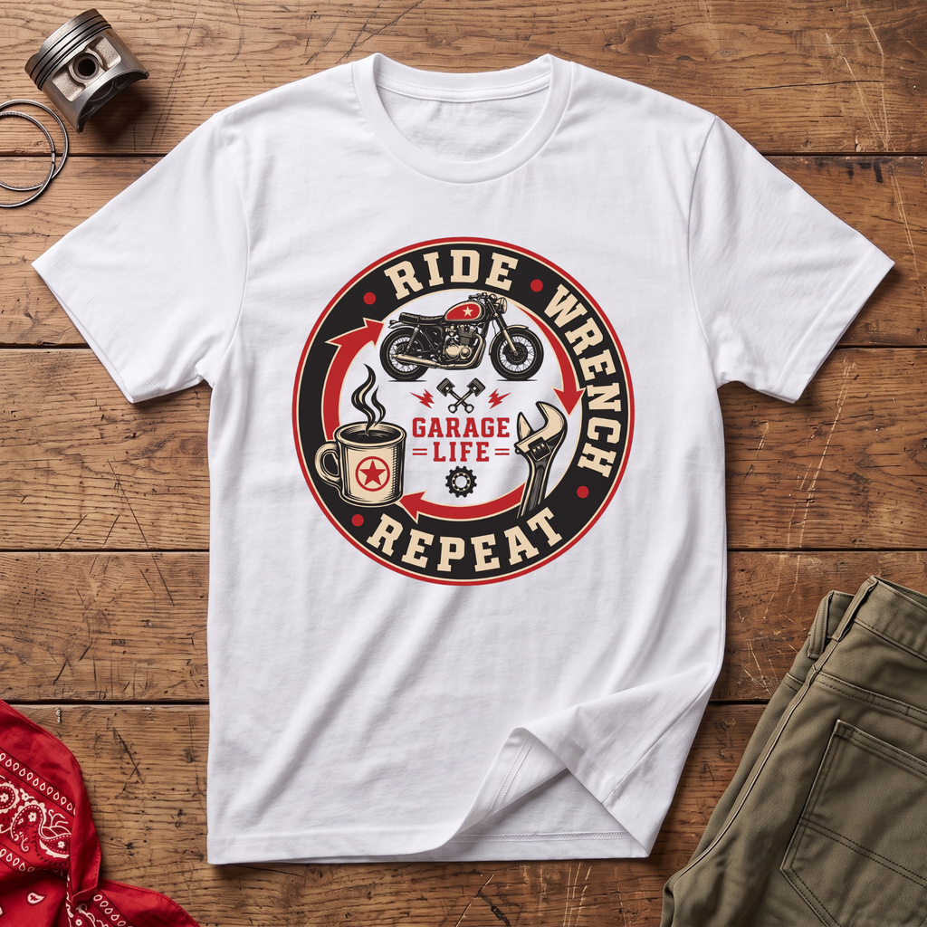 Ride Wrench Repeat T-Shirt