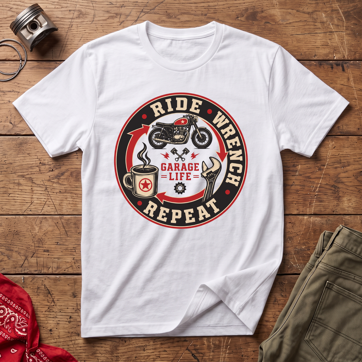 Ride Wrench Repeat T-Shirt